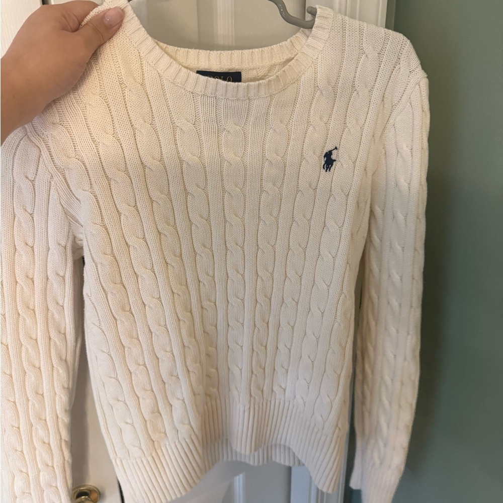 Polo Ralph Lauren Women's White Cable Knit Sweater